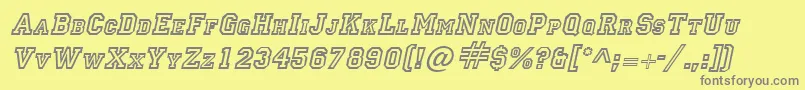 LettermanItalic Font – Gray Fonts on Yellow Background