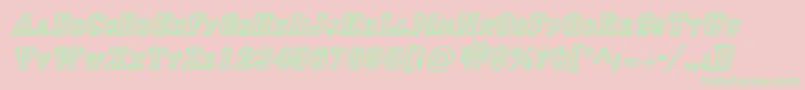 LettermanItalic Font – Green Fonts on Pink Background