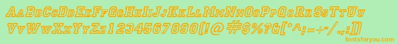 LettermanItalic Font – Orange Fonts on Green Background