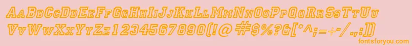 LettermanItalic Font – Orange Fonts on Pink Background