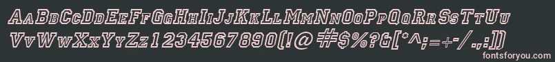 LettermanItalic Font – Pink Fonts on Black Background
