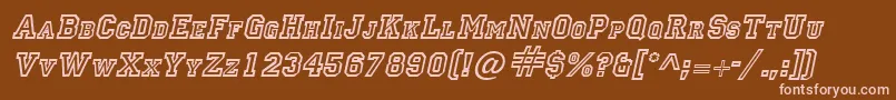 Шрифт LettermanItalic – розовые шрифты на коричневом фоне