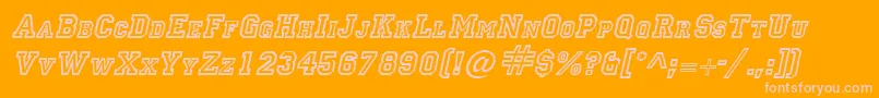 LettermanItalic Font – Pink Fonts on Orange Background