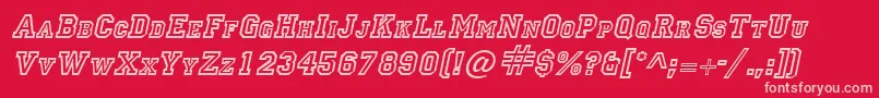 LettermanItalic Font – Pink Fonts on Red Background
