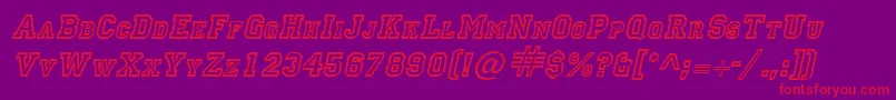 LettermanItalic Font – Red Fonts on Purple Background