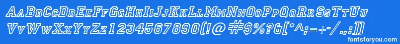 LettermanItalic Font – White Fonts on Blue Background