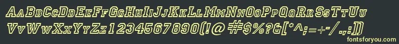 LettermanItalic Font – Yellow Fonts on Black Background