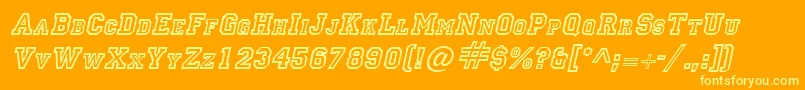 LettermanItalic Font – Yellow Fonts on Orange Background