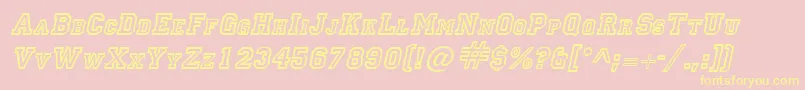 LettermanItalic Font – Yellow Fonts on Pink Background
