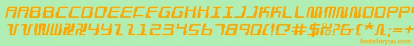 Droidloverei Font – Orange Fonts on Green Background