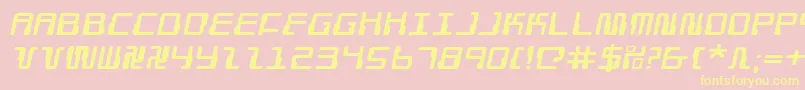 Droidloverei Font – Yellow Fonts on Pink Background