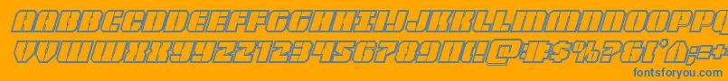 Warpthrusterengraveital Font – Blue Fonts on Orange Background