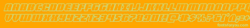 Warpthrusterengraveital Font – Green Fonts on Orange Background