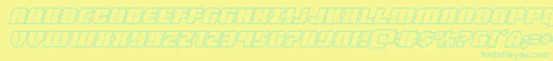 Шрифт Warpthrusterengraveital – зелёные шрифты на жёлтом фоне