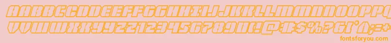 Warpthrusterengraveital Font – Orange Fonts on Pink Background