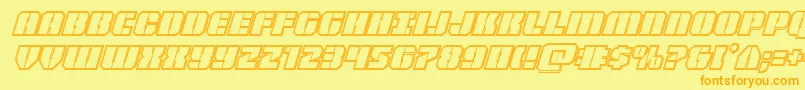 Warpthrusterengraveital Font – Orange Fonts on Yellow Background