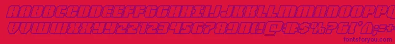 Warpthrusterengraveital Font – Purple Fonts on Red Background