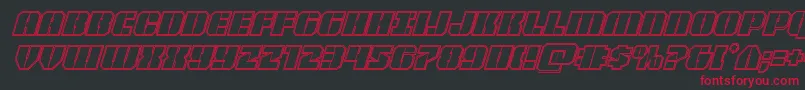 Warpthrusterengraveital Font – Red Fonts on Black Background