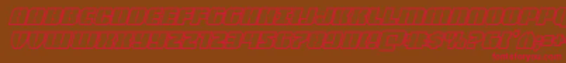 Warpthrusterengraveital Font – Red Fonts on Brown Background