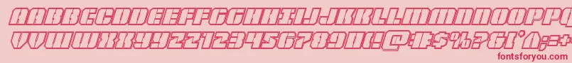 Warpthrusterengraveital Font – Red Fonts on Pink Background