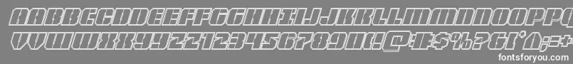 Warpthrusterengraveital Font – White Fonts on Gray Background