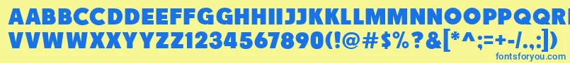 Race1BranntNcv Font – Blue Fonts on Yellow Background