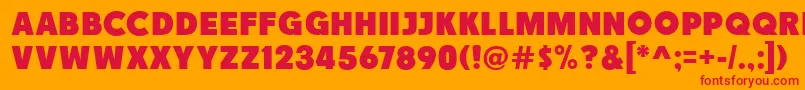Fonte Race1BranntNcv – fontes vermelhas em um fundo laranja