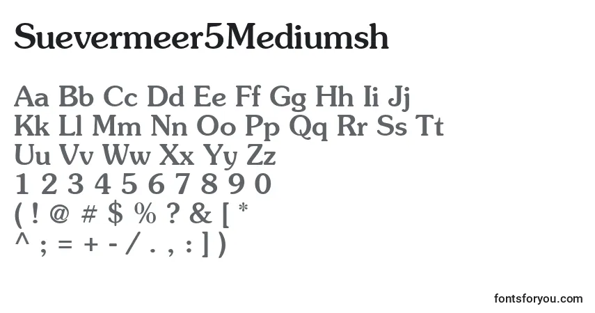 Czcionka Suevermeer5Mediumsh – alfabet, cyfry, specjalne znaki