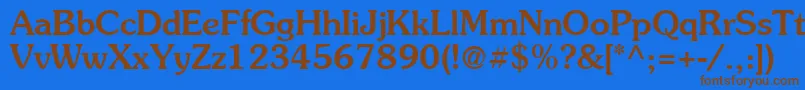Suevermeer5Mediumsh Font – Brown Fonts on Blue Background
