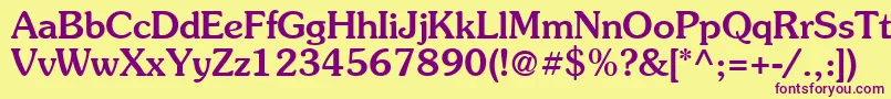 Suevermeer5Mediumsh Font – Purple Fonts on Yellow Background