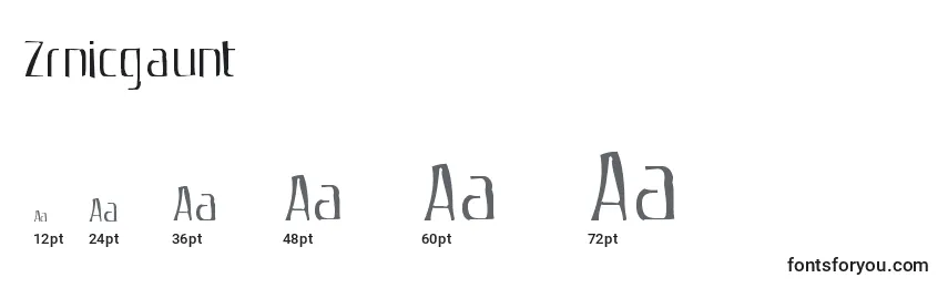 Размеры шрифта Zrnicgaunt