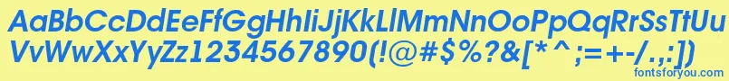 AvanteintBolditalic Font – Blue Fonts on Yellow Background