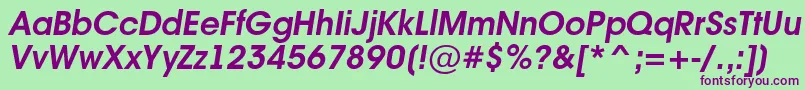 AvanteintBolditalic Font – Purple Fonts on Green Background