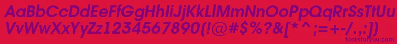 AvanteintBolditalic Font – Purple Fonts on Red Background