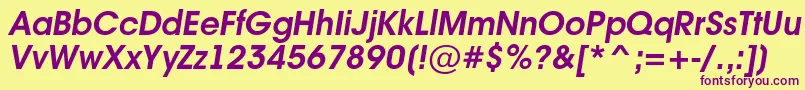 AvanteintBolditalic Font – Purple Fonts on Yellow Background