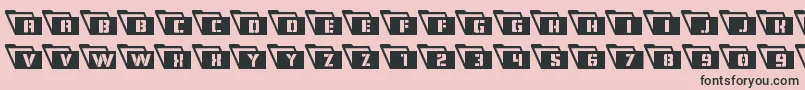 Eyesonlyleft-Schriftart – Schwarze Schriften auf rosa Hintergrund