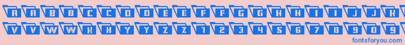 Eyesonlyleft-Schriftart – Blaue Schriften auf rosa Hintergrund