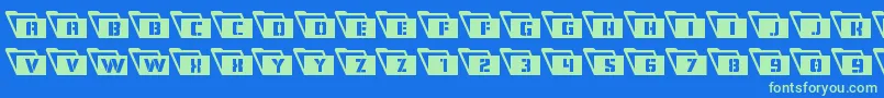 Eyesonlyleft Font – Green Fonts on Blue Background