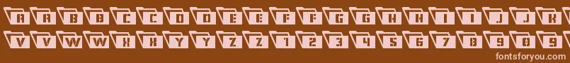 Weitere Informationen zur Eyesonlyleft-Schriftart Eyesonlyleft-Schriftart – Rosa Schriften auf braunem Hintergrund