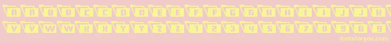 Eyesonlyleft-Schriftart – Gelbe Schriften auf rosa Hintergrund