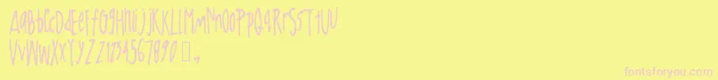 Johndaly Font – Pink Fonts on Yellow Background