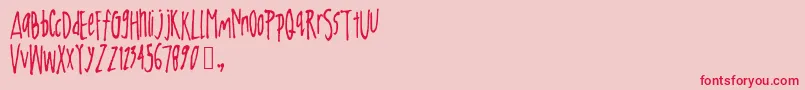 Johndaly Font – Red Fonts on Pink Background