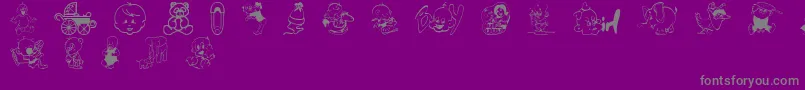 Fonte BabyCsp – fontes cinzas em um fundo violeta