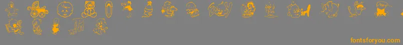 BabyCsp-Schriftart – Orangefarbene Schriften auf grauem Hintergrund