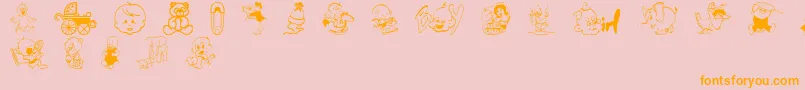 BabyCsp Font – Orange Fonts on Pink Background