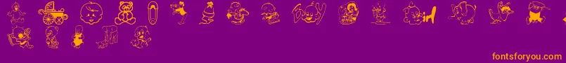 BabyCsp Font – Orange Fonts on Purple Background