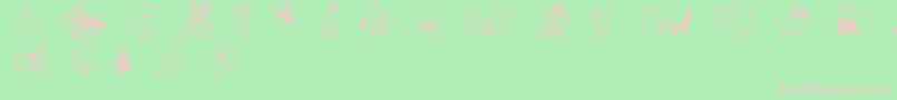 フォントBabyCsp – 緑の背景にピンクのフォント