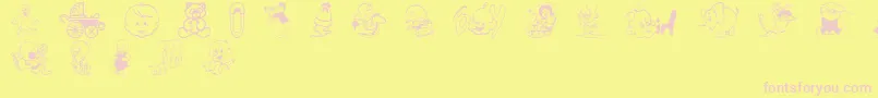 フォントBabyCsp – ピンクのフォント、黄色の背景