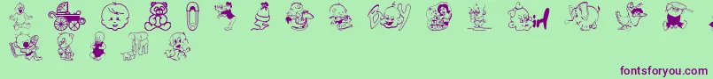 Шрифт BabyCsp – фиолетовые шрифты на зелёном фоне