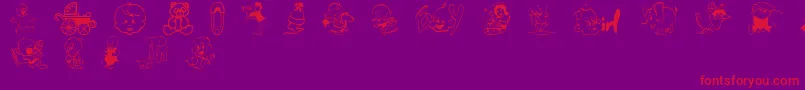 BabyCsp-Schriftart – Rote Schriften auf violettem Hintergrund